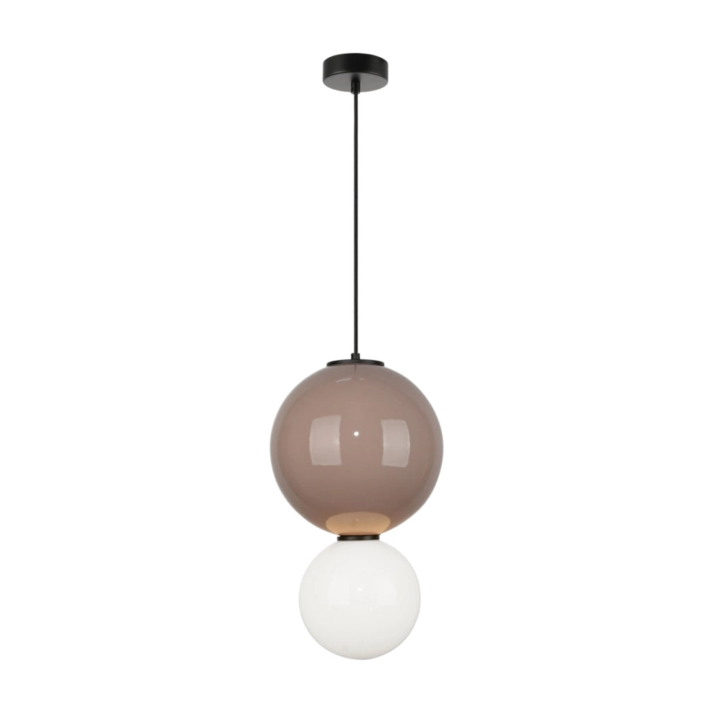 Lampada sospensione moderna bruno/bianco LED 7W Ø25 PIEVE