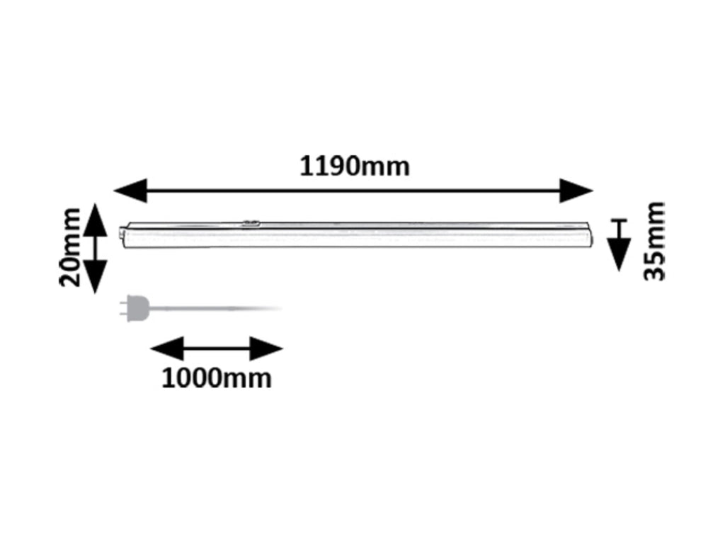Lampada sottopensile nera 119 cm CCT LED 16W Rabalux