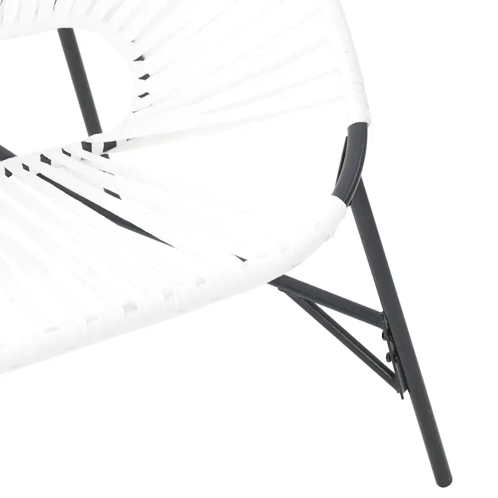 Sedia da Uovo da Giardino in Polyrattan Nero e Bianco 4009288