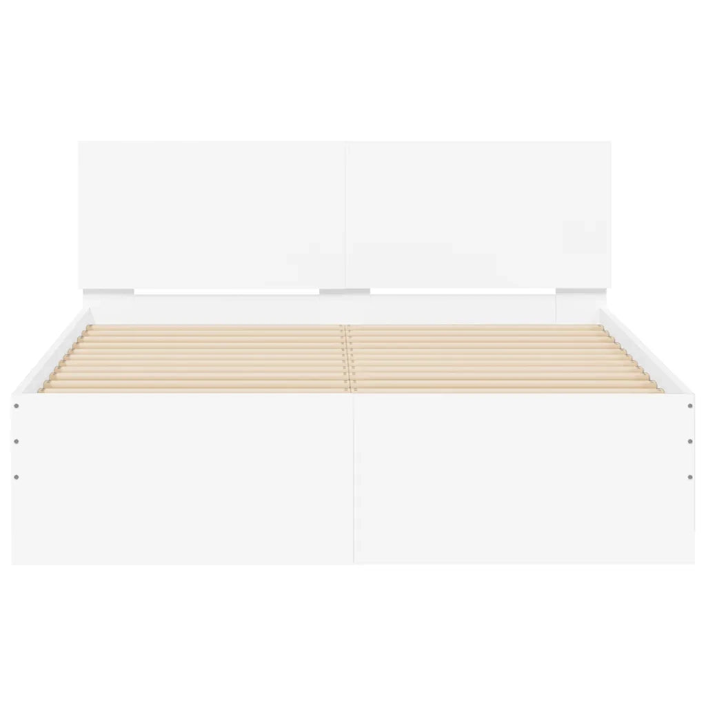 Giroletto con Testiera e LED Bianco 140x190 cm 3207623