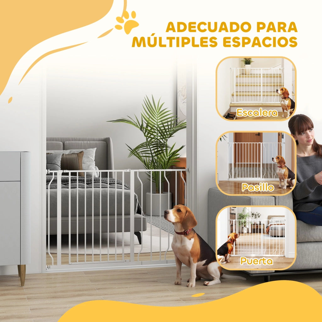 Cancello Sicurezza per Cani Estensibile 75-115 cm ¨C zephmum ¨C Bianco