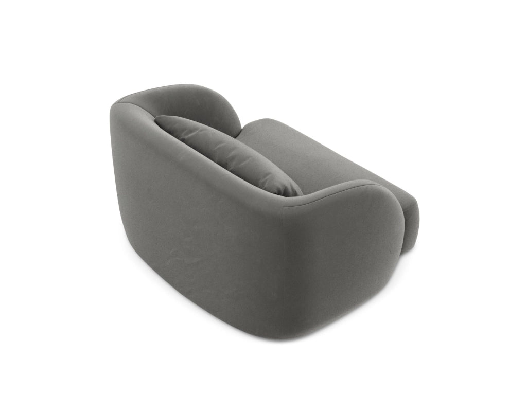 Cosmopolitan Design - Poltrona "Tulum" in velluto grigio chiaro 