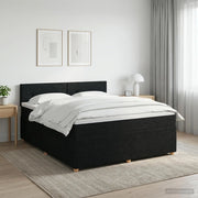 Letto box spring con materasso Nero 140 x 190 cm Tessuto 3451463