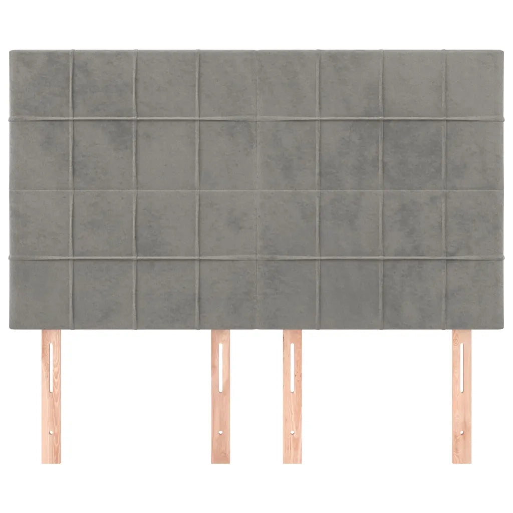 Testiera | Testata Grigio Chiaro 144x5x118/128 cm Velluto