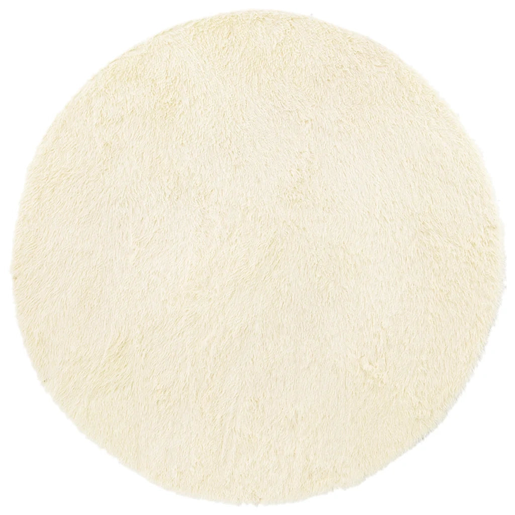 Tappeto Shaggy a Pelo Lungo NAVARRA Crema 120x120 cm poliestere 4102903