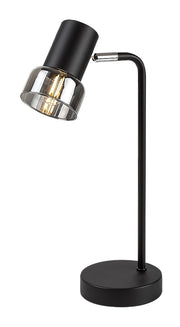 Lampada da tavolo nera minimal vetro fumé orientabile E14 Rabalux