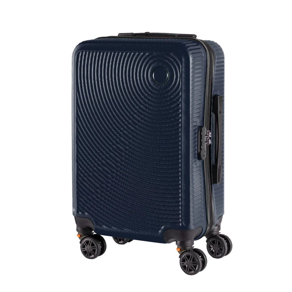 Trolley Bagaglio Mano Rigido 54x33x22 Piccolo Ultraleggero Valigia In Abs Con 4 Ruote Rimovibili Manico Chiusura Di Sicurezza Per Compagnie Low Cost Economy Zaino Da Viaggio Blu Navy