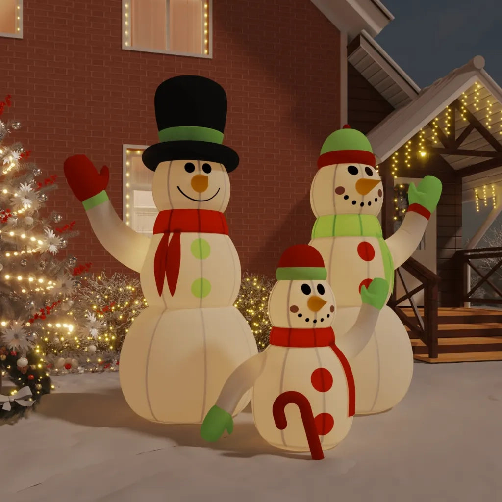 Famiglia Pupazzi di Neve Gonfiabili con LED 360 cm CFW8915869