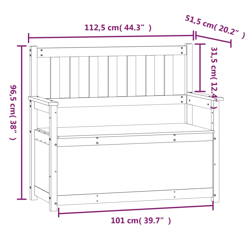 Panca-Sgabello 112,5x51,5x96,5 cm in Legno Massello di Pino