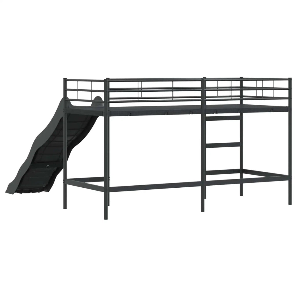 Letto loft per bambini con scivolo Nero e antracite 42020777