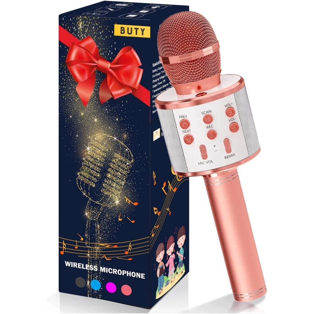 Trade Shop - Microfono Speaker Portatile Wireless Bluetooth Karaoke Con Cassa Integrata Gioco -