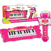 Trade Shop - Tastiera Pianola Musicale Con Microfono Gioco Per Bambini Musica Divertimento -