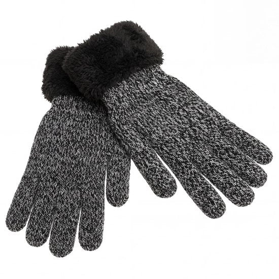 Manopole da abbracciamento con pelliccia di orsetto - Donna - Calda - Lavorate a maglia - Inverno - Misura unica - Manopole
