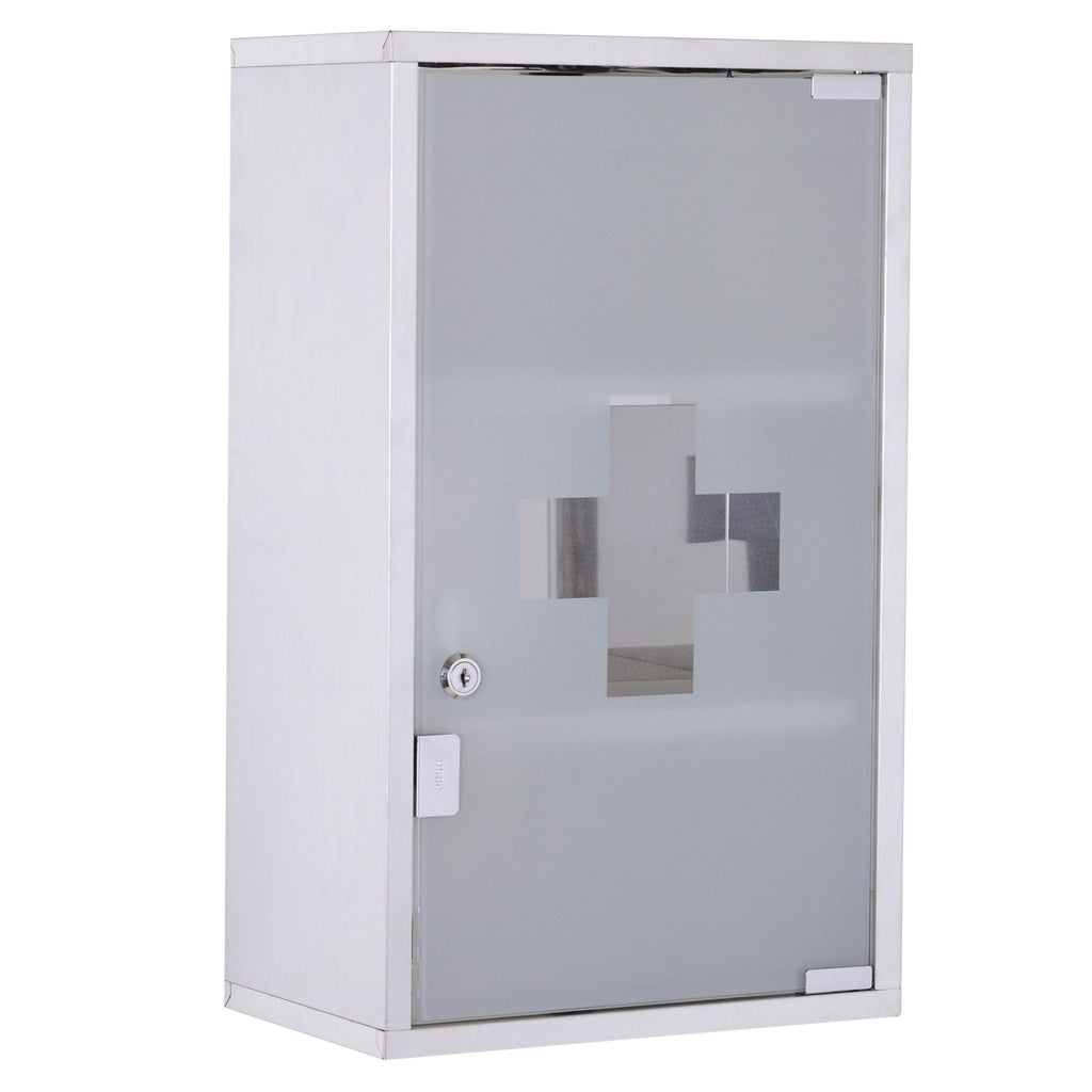 Armadietto medicinali in acciaio inox con serratura ¨C zephmum ¨C 50x30x18cm