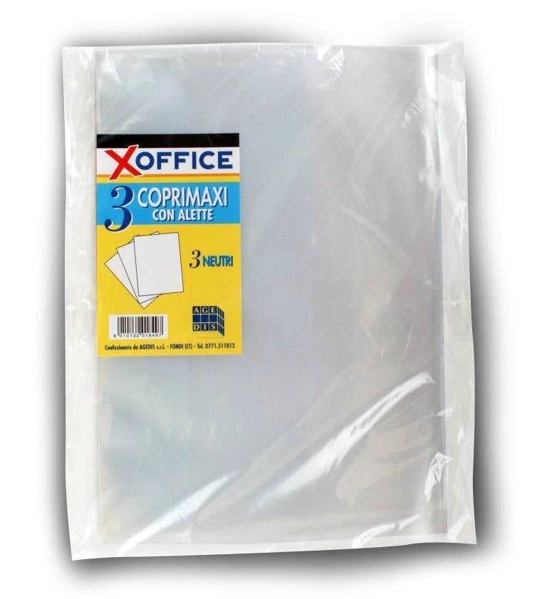 COPRI QUADERNO MAXI CON ALETTE 3PZ TRASPARENTE