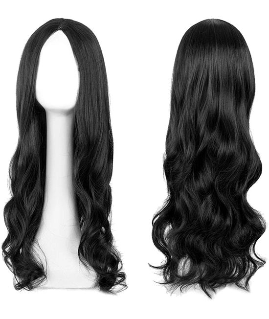 Pruika lunga ondulata nera - Resistente al calore - Cosplay - Capelli lunghi - 69 cm - Charmante pruika - Capigliatura