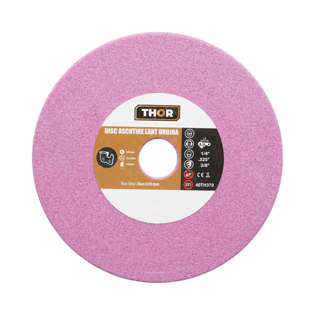Disco per affilatura catena motosega 145x22,2x4,8mm, velocità 6590rpm THOR
