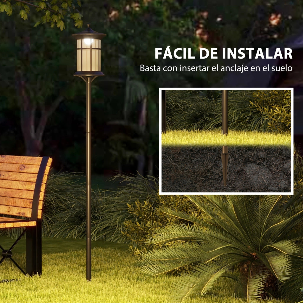Lampada Solare da Esterno 2 Luci ¨C Minimal ¨C Nero IP44 Acciaio