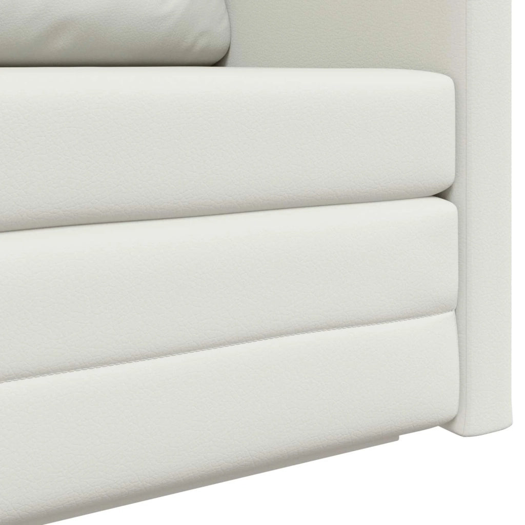 Divano letto | Sof¨¤ letto | Letto singolo Bianco 124 x 71 x 78 cm Pelle Artificiale
