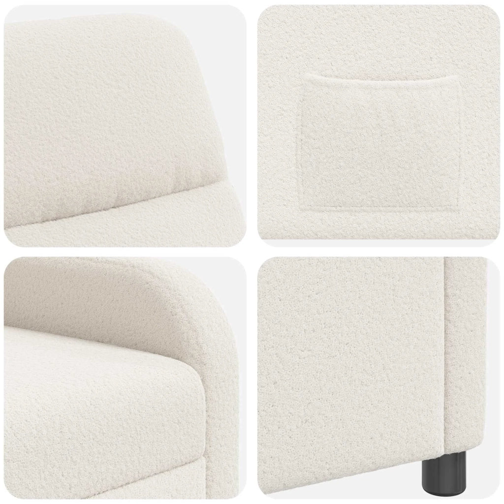 Poltrona reclinabile Crema Bouclé 42034934