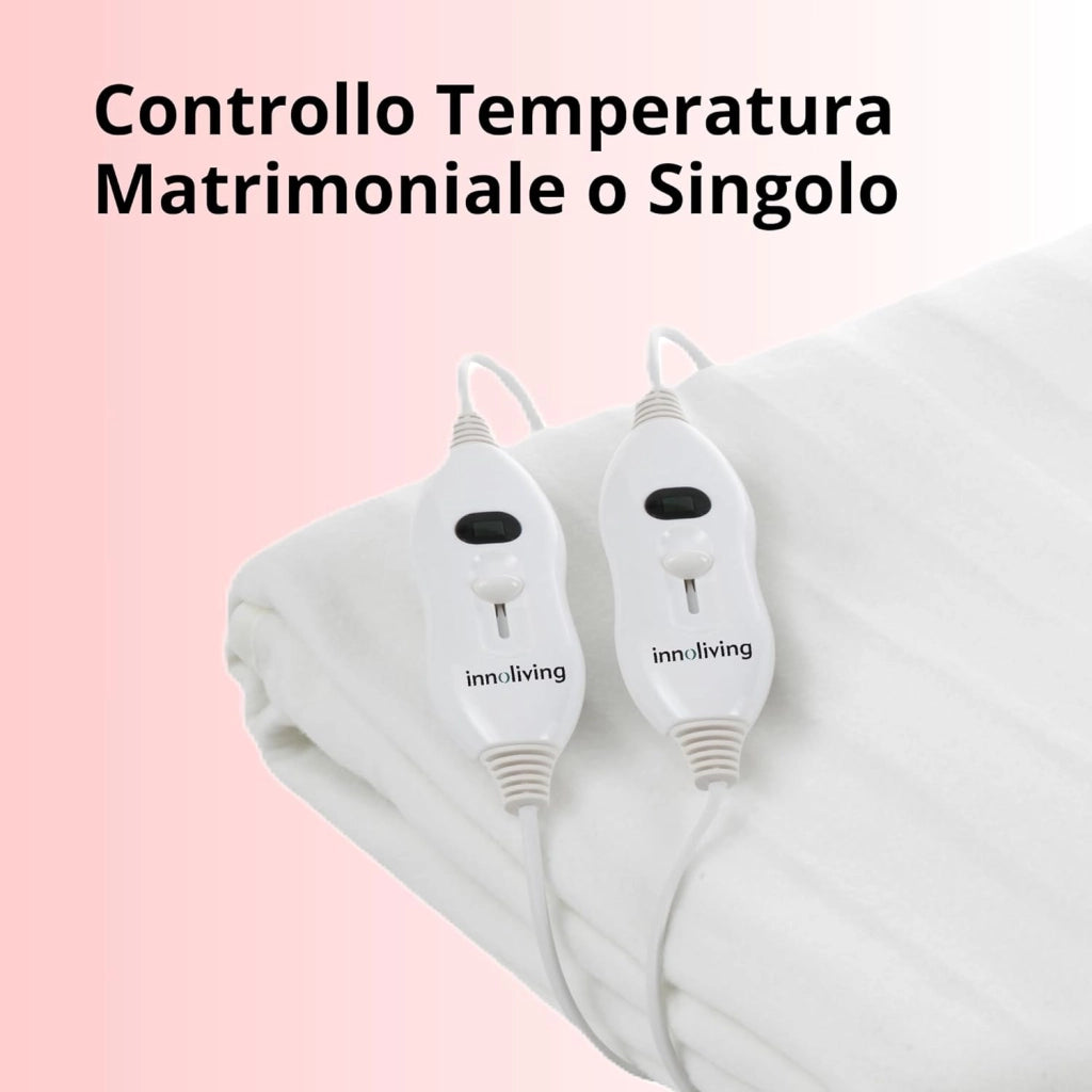 Scaldaletto Elettrico Coperta Elettrica Matrimoniale Lana e Poliestere, Riscaldamento Rapido, Spegnimento Automatico, Lavabile