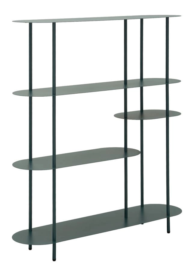 Libreria Saturno Ottanio - Struttura in metallo, design moderno ed equilibrato, 118x31x139 cm - Arredamento Contemporaneo