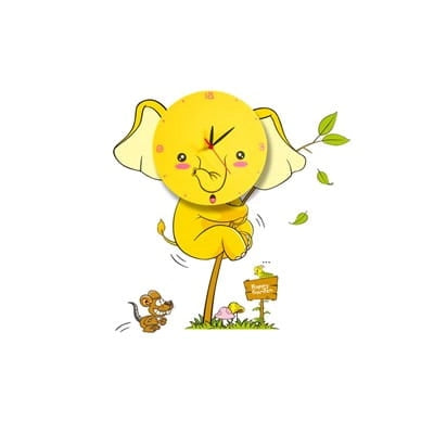 Applique bimbi LED Elefant Milagro ML147 con orologio gialla