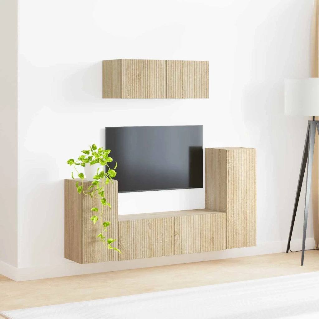 Set mobile TV 4 pcs Rovere Sonoma Legno multistrato 3409116