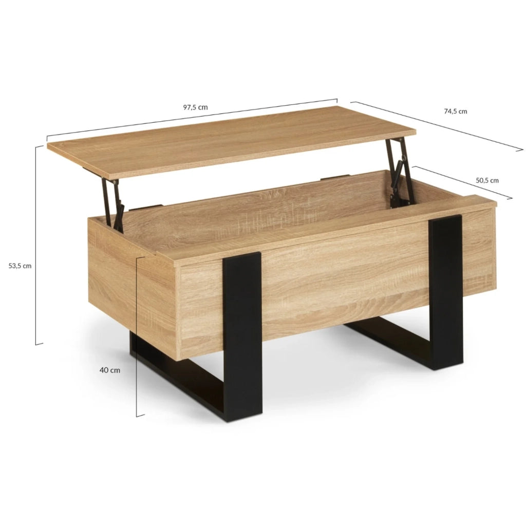 IDMarket - Tavolino PHOENIX in legno e nero