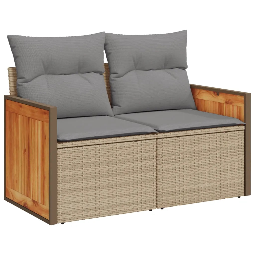 Set Divano da Giardino 8 pz con Cuscini Beige in Polyrattan 3227564