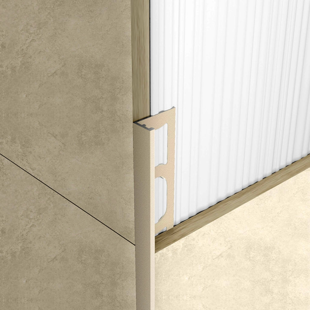 Profili in alluminio verniciato colore beige 132 a l per finitura parete proangle *** pezzi 10 pz, confezione 1