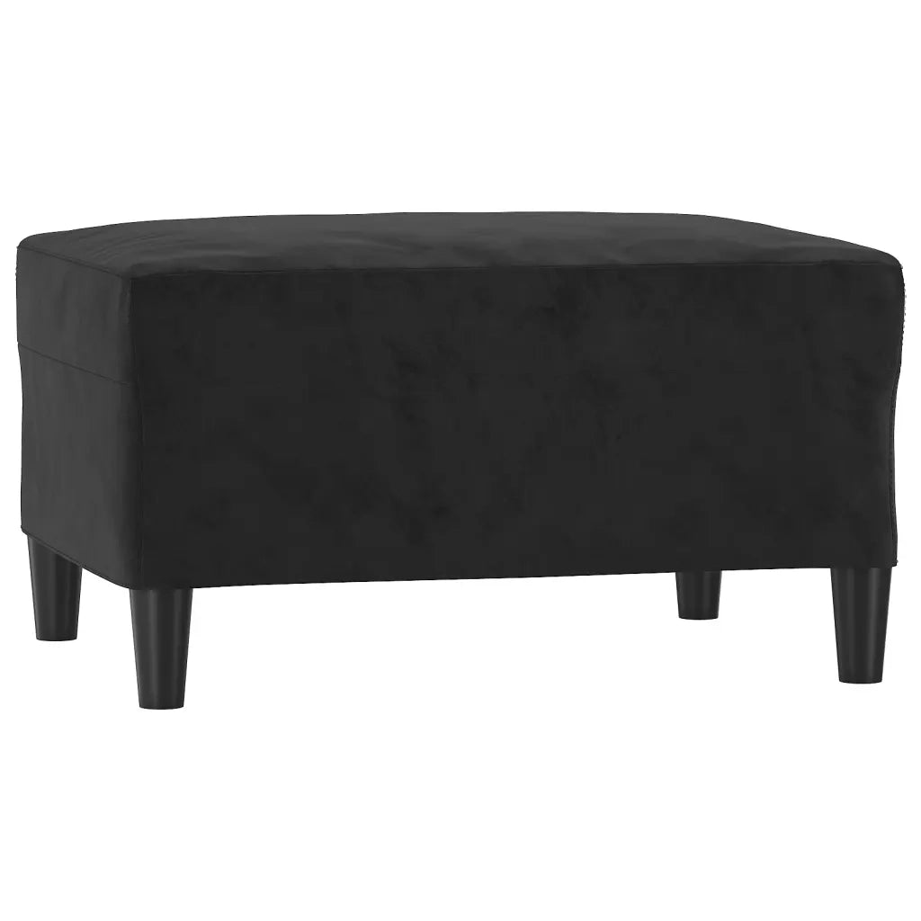 Set di Divani 4 pz con Cuscini Nero in Velluto