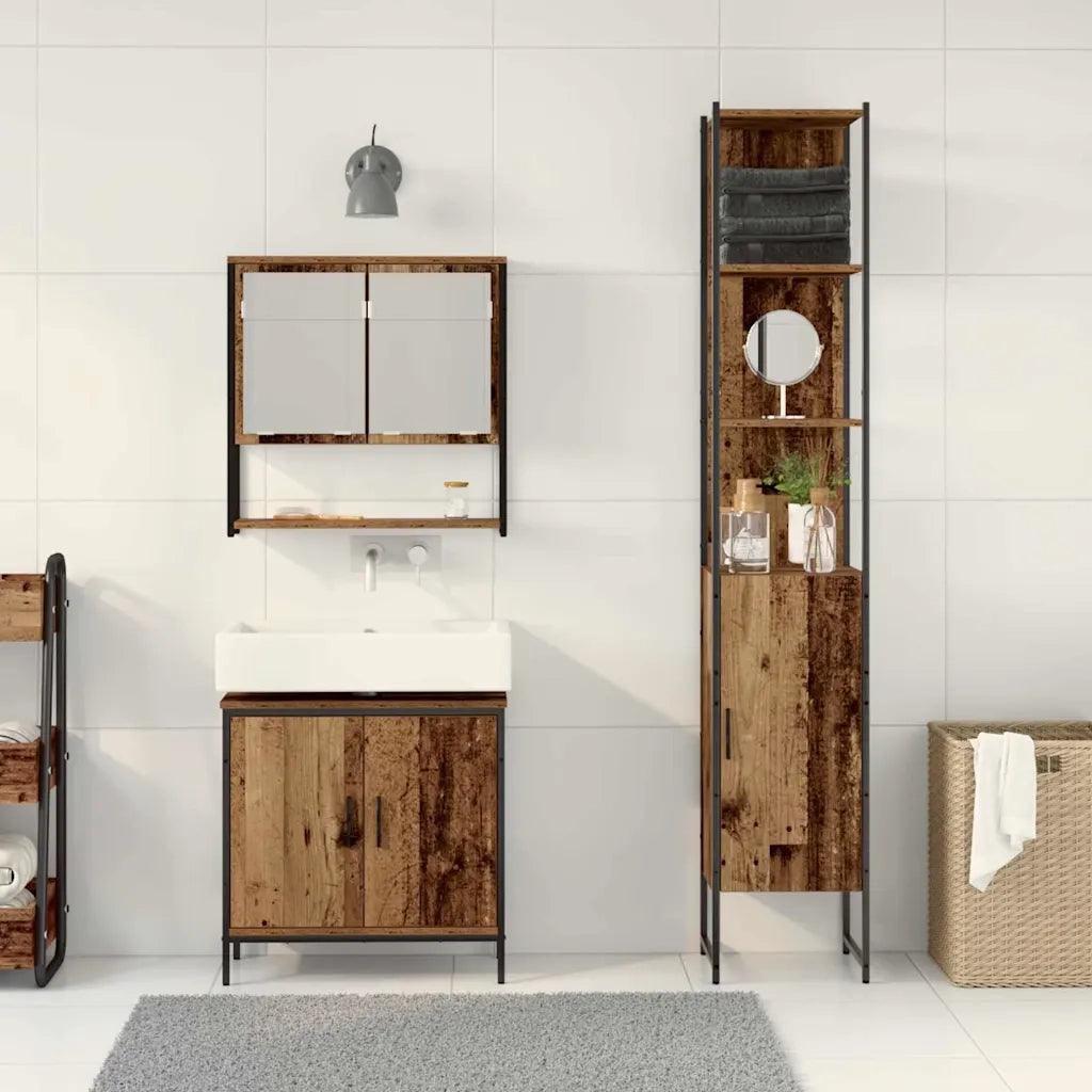Set di mobili per il bagno 3 pcs Marrone Legno multistrato 3334360