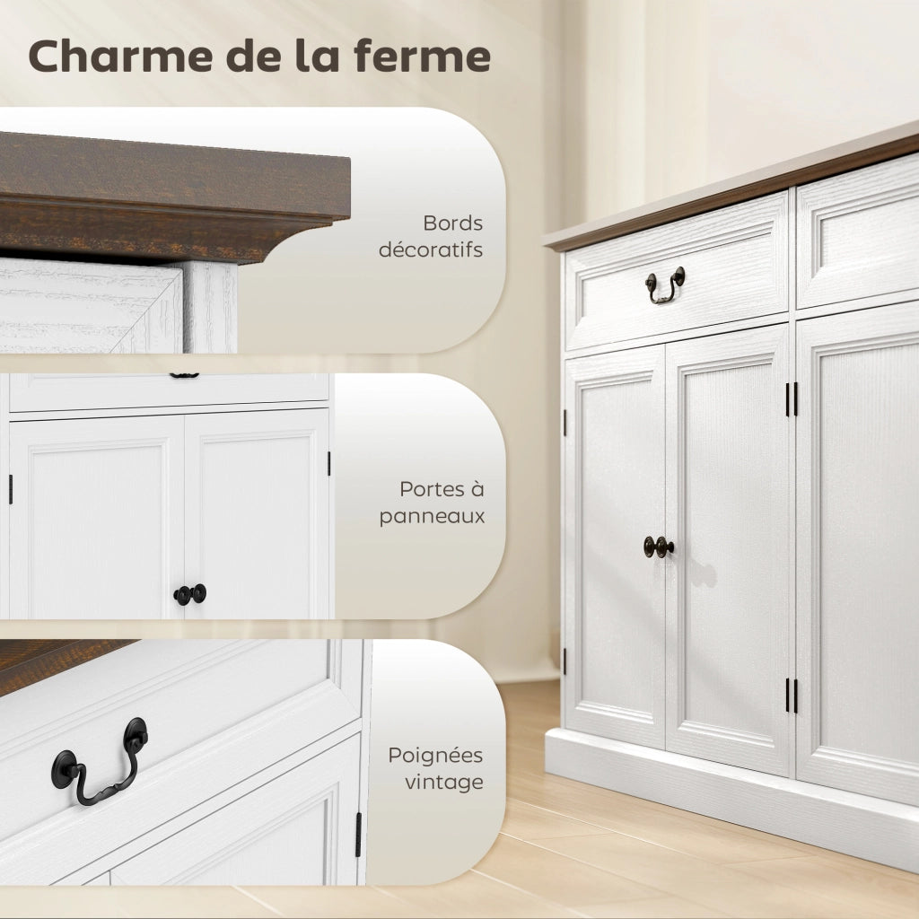 Credenza ¨C zephmum ¨C bianco e marrone 140x40x85cm