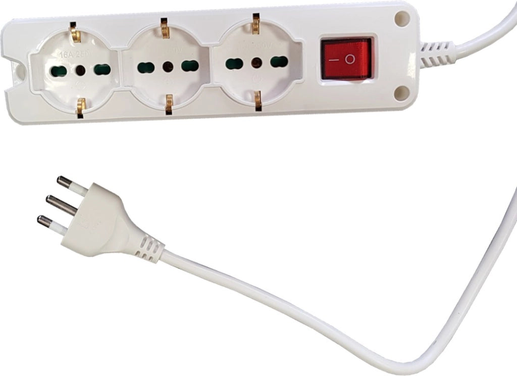 MULTIPRESA COMPATTA CON INTERRUTTORE IDEAL STAR 6 vie (2+4) - IDEAL STAR
