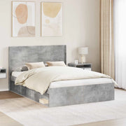Struttura del letto con stoccaggio e testata Grigio Cemento 3413840