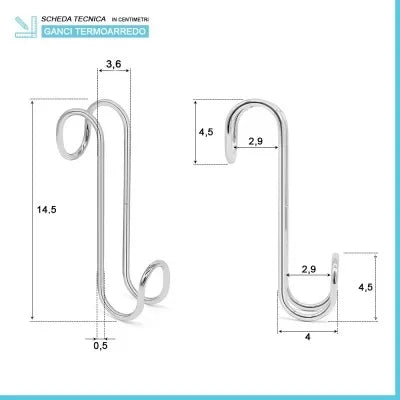 Appendino singolo in acciaio cromato per termoarredo e box doccia