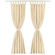 Tende in Micro Raso 2 pz con Passanti 140x245 cm Beige 132218