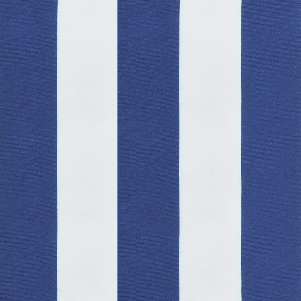 Cuscino Panca Giardino-Cuscini per panchina da esterno Righe Bianche e Blu 200x50x4 cm Tessuto