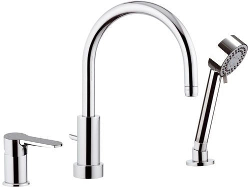 Miscelatore bordo vasca minimale con doccetta - serie winner