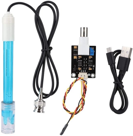 modulo sensore di pH - alimentazione 5V - sensore di pH - per misurazioni di pH precise - formato compattato - inclusa connessione BNC - ideale per laboratori -