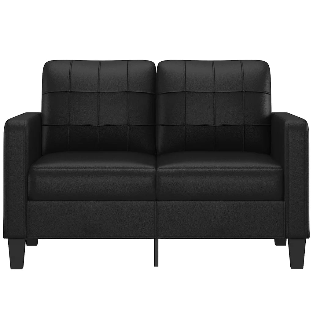 Divano a 2 Posti Nero 120 cm in Similpelle 359112