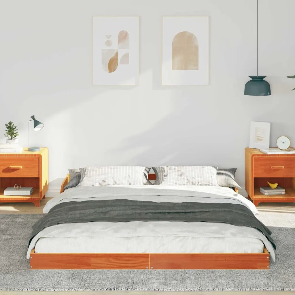 Letto matrimoniale | Letto per adulti | Struttura del letto Marrone cerato 160 x 210 cm Pino massello