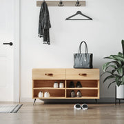 Panca Porta Scarpe-Sgabello-Panca Scarpiera Rovere Sonoma 102x35x55 cm Legno Multistrato 383673