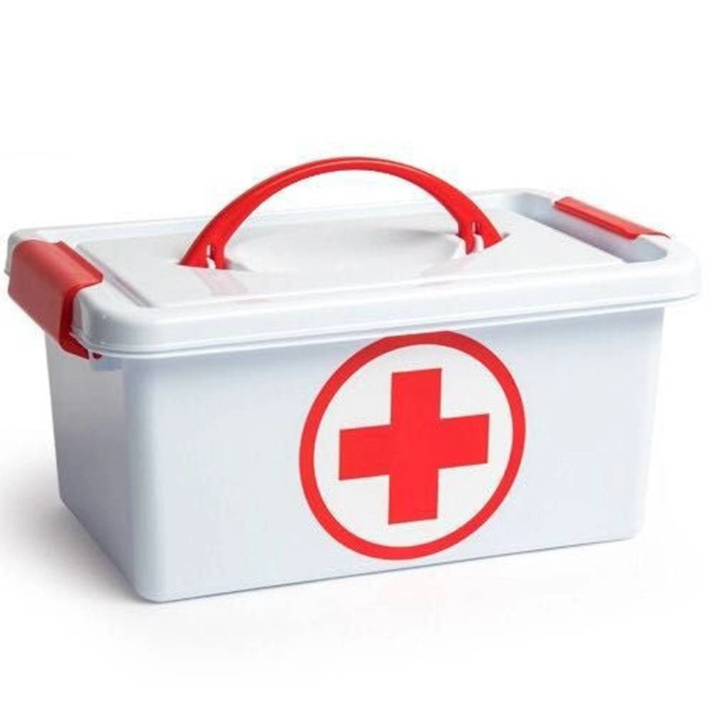 Trade Shop - Cassetta Con Manico Pronto Soccorso Sanitaria Contenitore Medicinali 29x18x13cm -