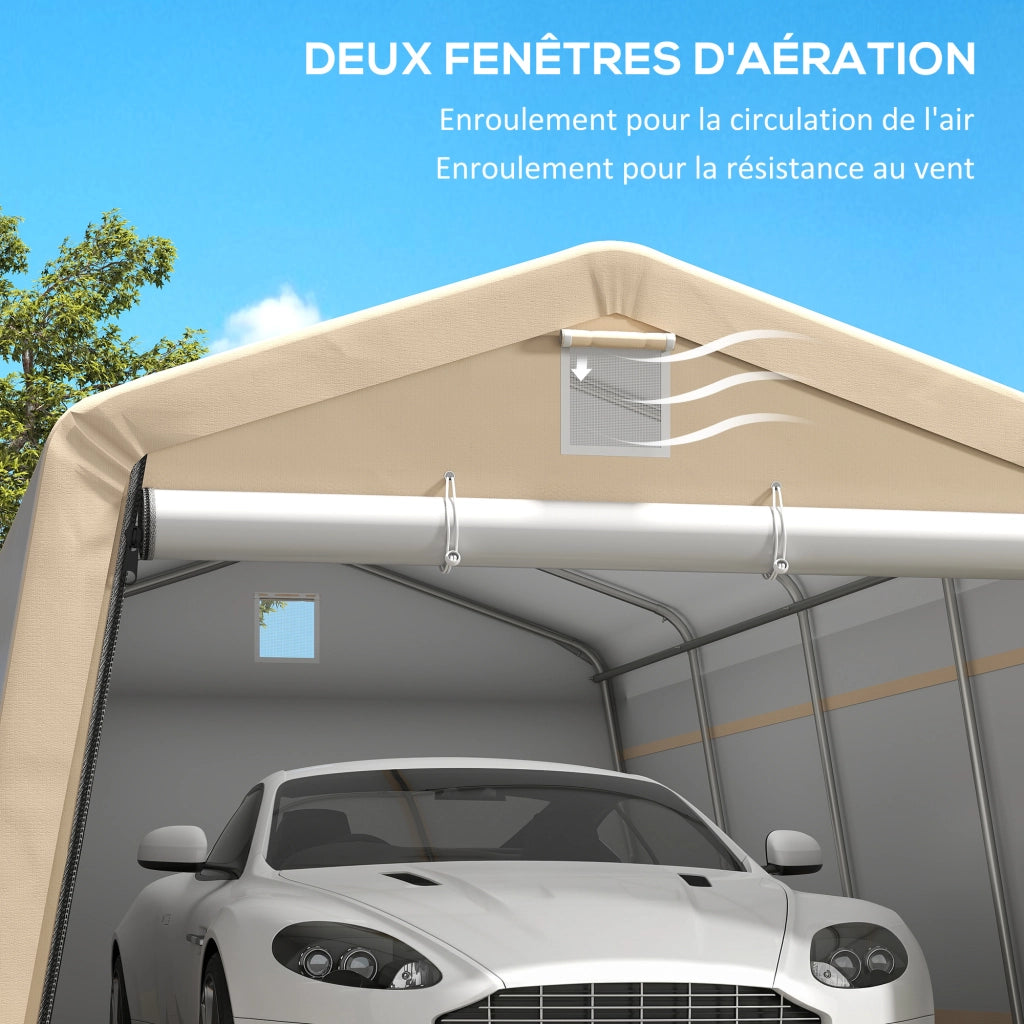 Tenda Garage Carport ¨C zephmum ¨C 6,2x3,3x2,4 m Acciaio Galvanizzato PE 150 g/m2