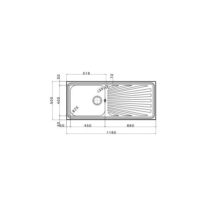 Apell TO1161IRBC lavello Lavello montato su piano Rettangolare Acciaio inossidabile