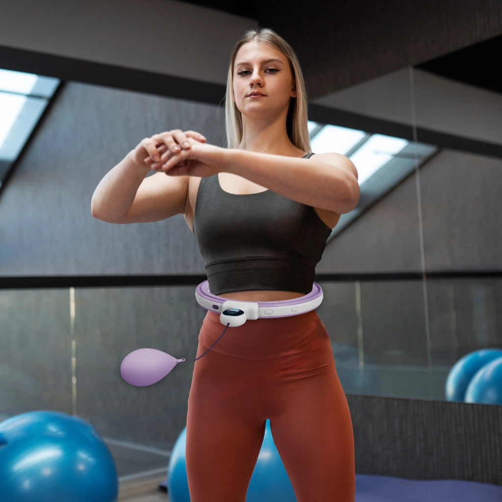 Hula Hoop con Massaggio ¨C Xylo ¨C Regolabile 76-113cm 16 Segmenti Removibili Viola