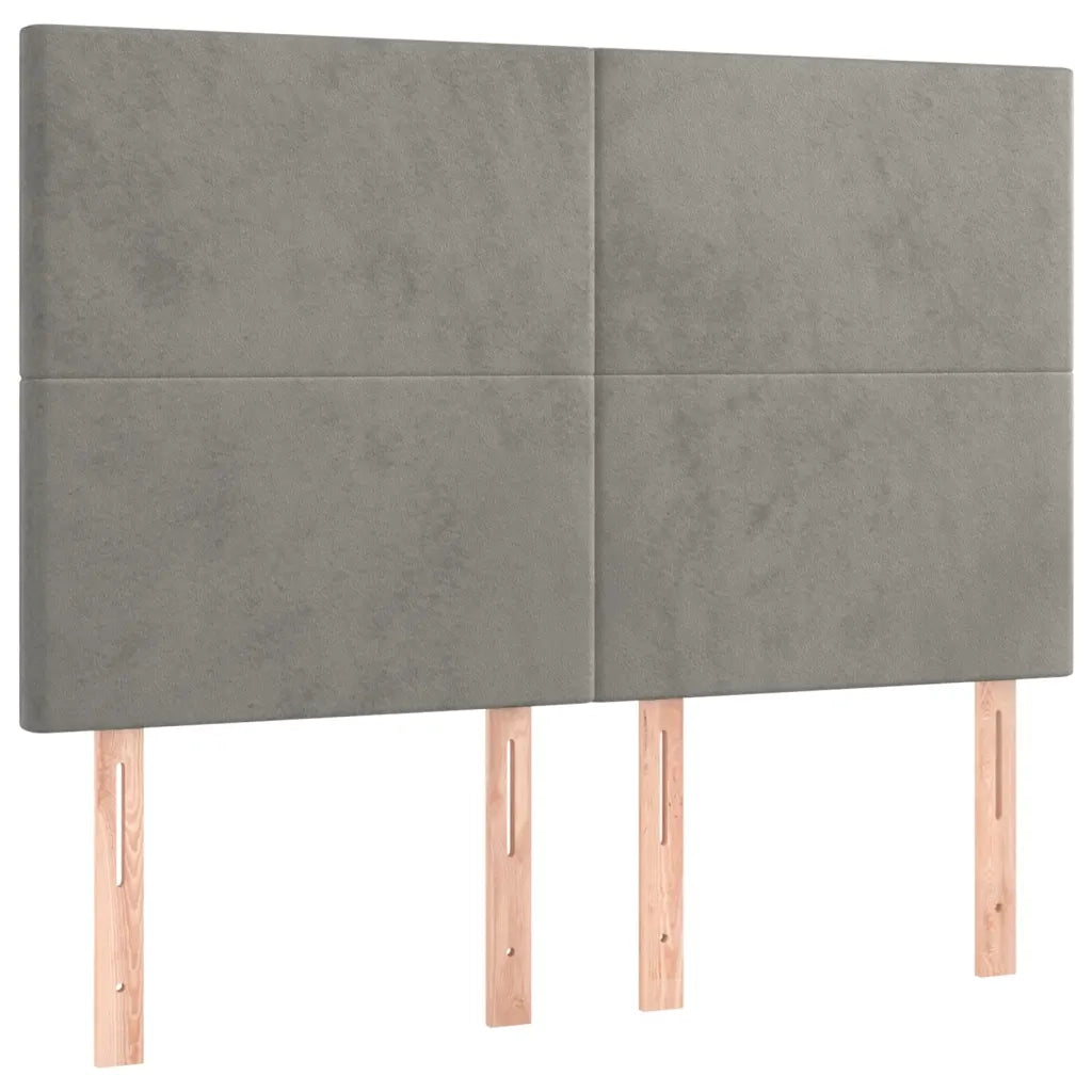Testiera | Testata Grigio Chiaro 144x5x118/128 cm Velluto