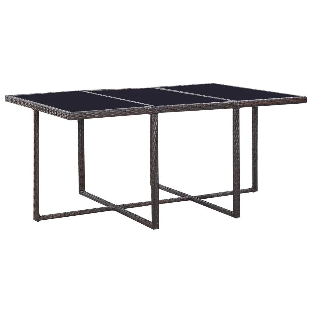 Set da Pranzo da Giardino 11 pz con Cuscini Polyrattan Marrone 42527